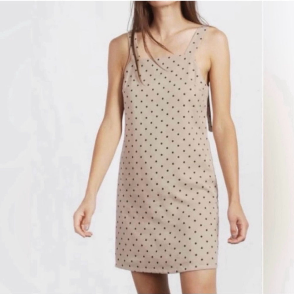 Mod Ref tan and black polka dot dress